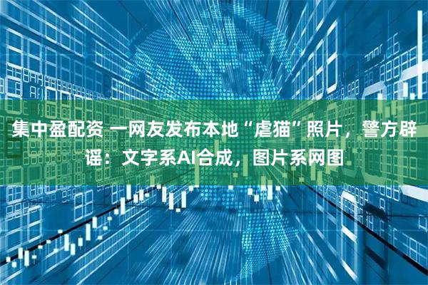集中盈配资 一网友发布本地“虐猫”照片，警方辟谣：文字系AI合成，图片系网图